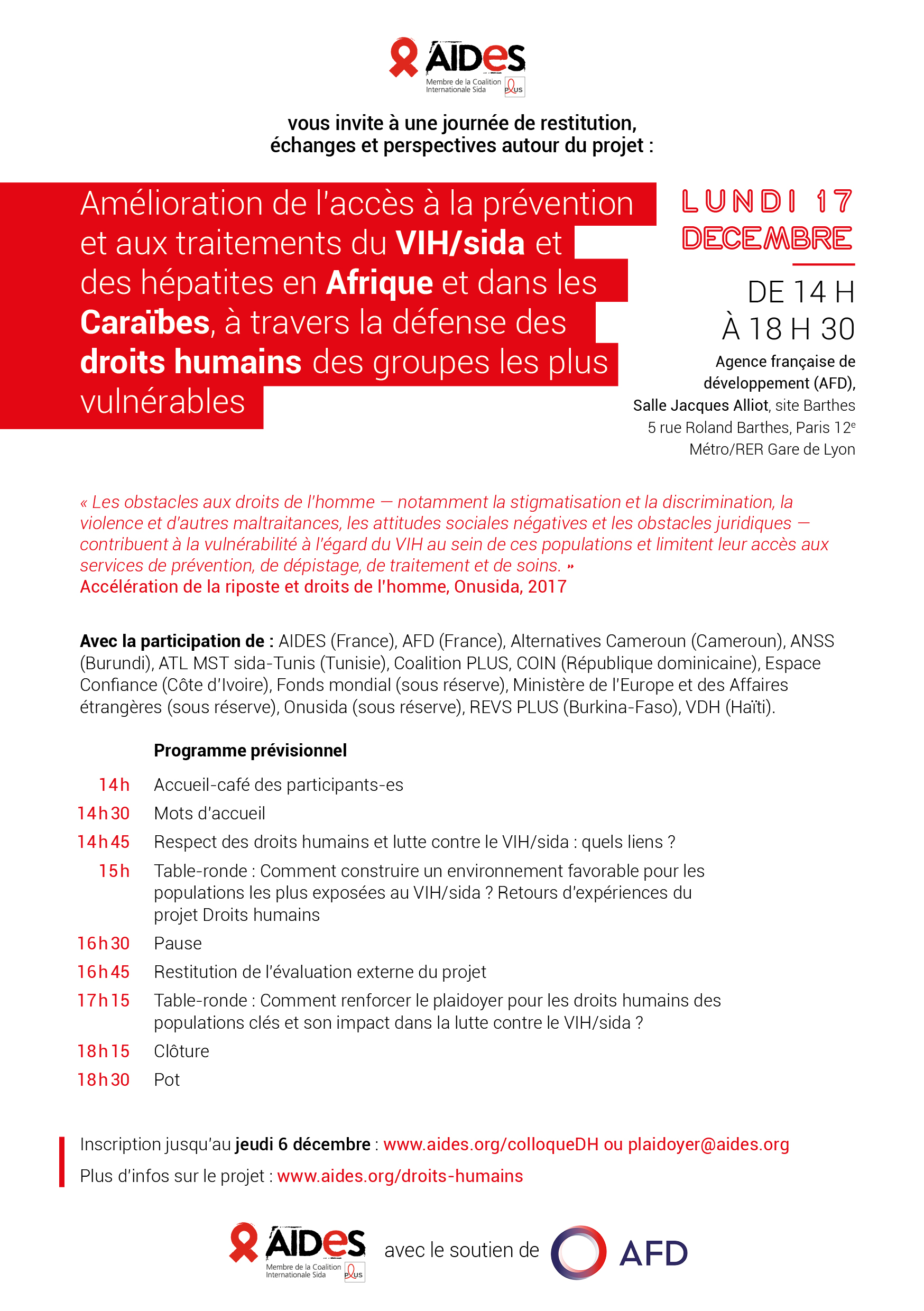 projet droits humains afd aides colloque