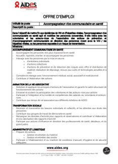 offre emploi CDD Athis-Mons Accompagnateur communautaire santé