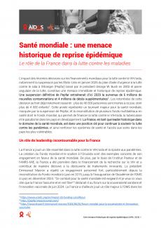 note positionnement AIDES Coalition PLUS vih sida santé mondiale