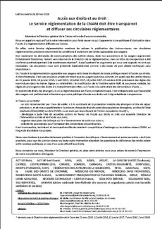 Acces aux droits et au droit : le Service reglementation de la CNAM doit etre transparent et diffuser ses circulaires