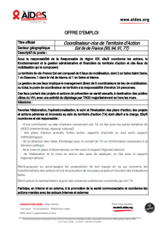 emploi coordinateur coordinatrice territoire d'action ile de france est
