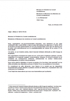 courrier conseil constitutionnel drogue amende forfaitaire