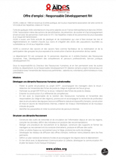 offre emploi responsable développement RH